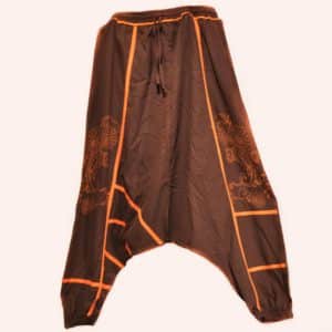 Шаровары коричневые с принтом пейсли