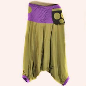 Зелёные алладины с трикотажным поясом