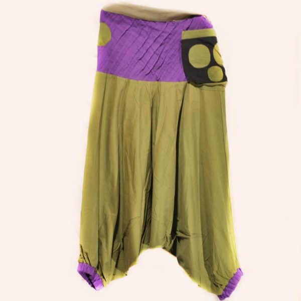 Зелёные алладины с трикотажным поясом