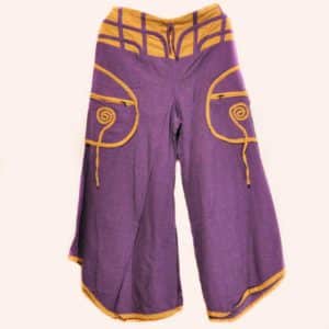 Фиолетово-жёлтые брюки клеш