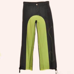 Чёрно-салатовые брюки