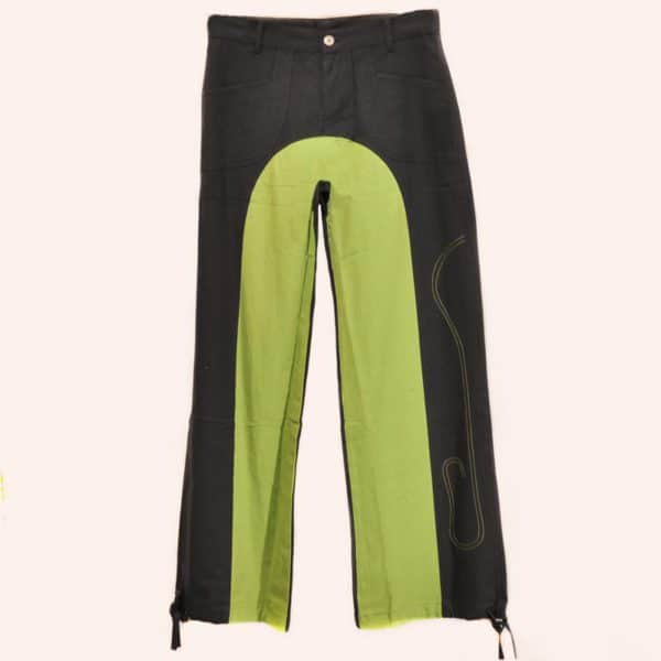Чёрно-салатовые брюки