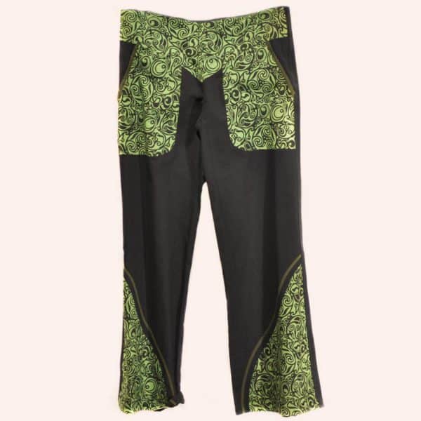 Чёрно-зелёные брюки