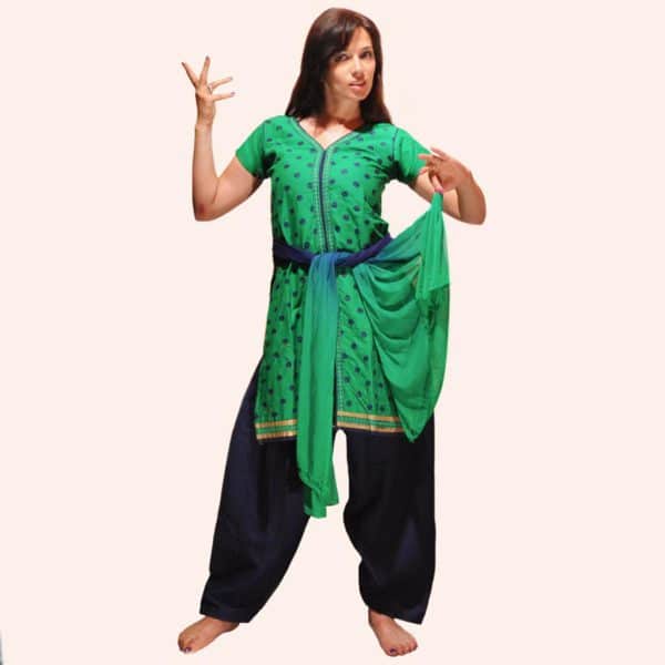 Сине-зелёный шальвар камиз