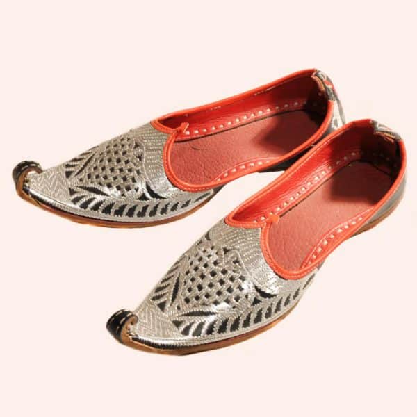 Мужские серебристо-чёрные моджари