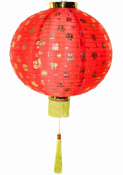 китайский фонарик с маленькими иероглифами