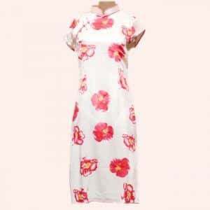 Белое ципао с орхидеями Белое ципао с орхидеями