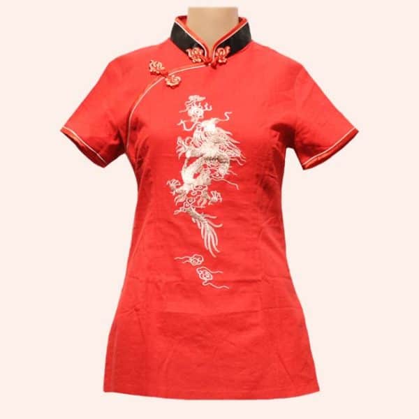 Красная китайская блузка