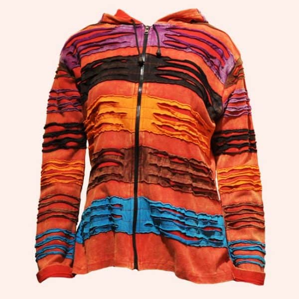 Оранжевая дизайнерская кофта с капюшоном
