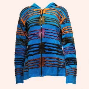 Голубая дизайнерская кофта с капюшоном Голубая дизайнерская кофта с капюшоном