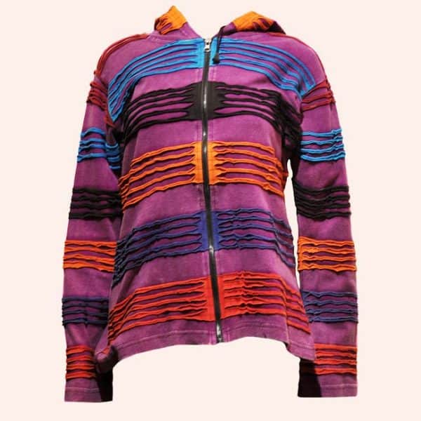 Фиолетовая дизайнерская кофта с капюшоном