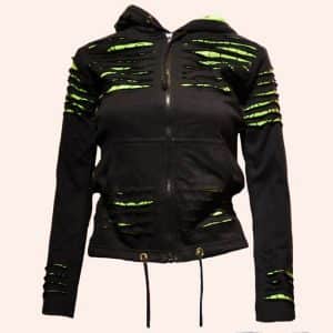 Чёрно-салатовая непальская кофта