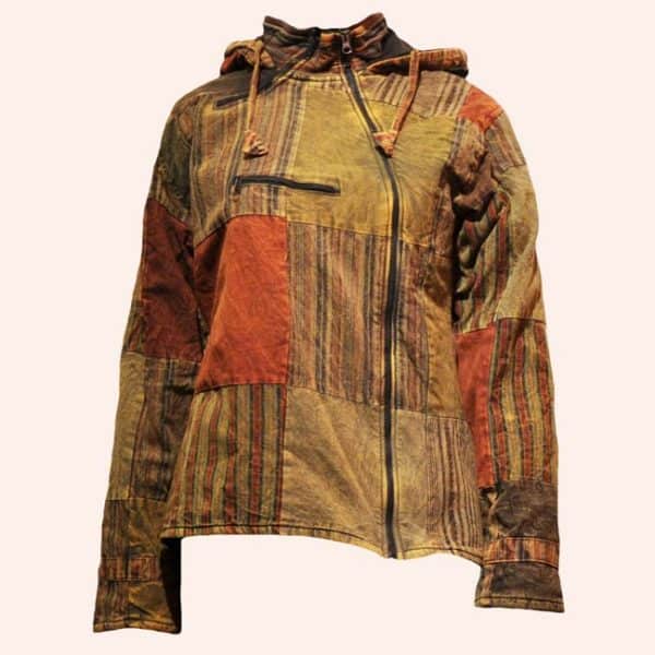 Коричневая куртка Пэчворк