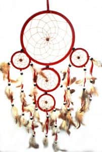 Ловец снов - 5 колец красный