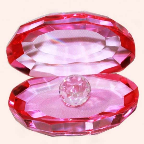 Ракушка с жемчужиной 8.3 см розовая