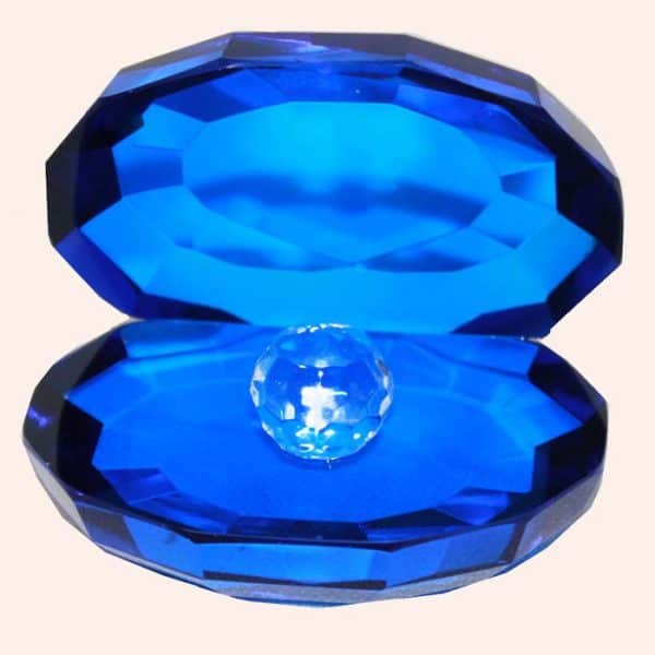 Ракушка с жемчужиной 8.3 см синяя