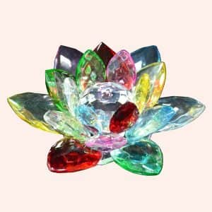 Хрустальный разноцветный лотос 8 см Хрустальный разноцветный лотос 8 см