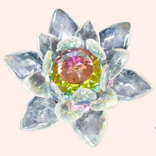 Хрустальный лотос 7 см с желтой сердцевиной