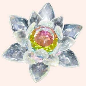 Хрустальный лотос 8 см с желтой сердцевиной Хрустальный лотос 8 см с желтой сердцевиной