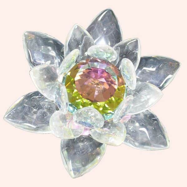 Хрустальный лотос 11 см с желтой сердцевиной