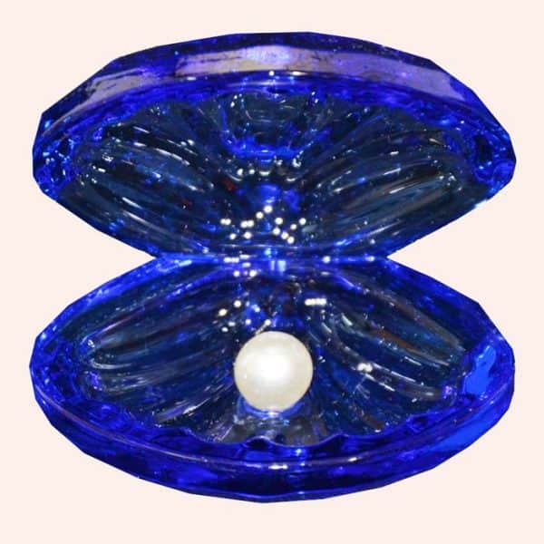Ракушка с жемчужиной 6 см синяя