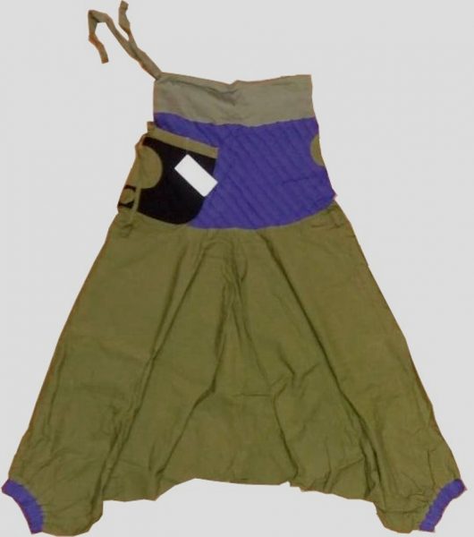 Зелёные алладины с трикотажным поясом 1