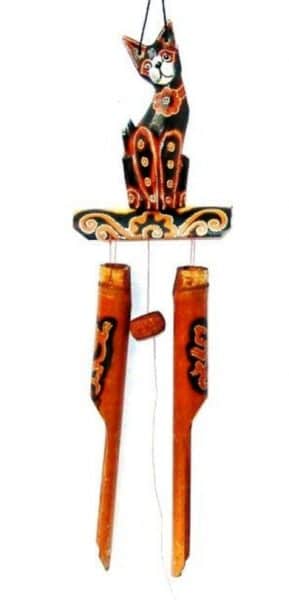 Музыка ветра Котик на бамбуке