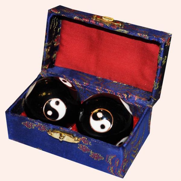 Шары здоровья 4см чёрные инь-янь