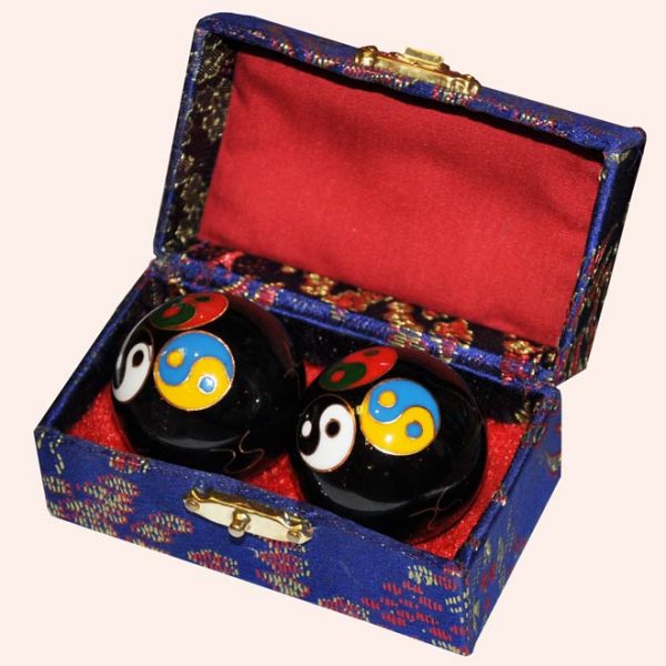 Музыкальные шары здоровья 3.5см чёрные инь-янь