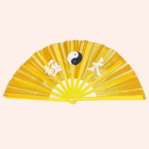 Китайский веер для танца жёлтый