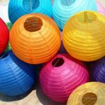 Китайские подвесные фонарики из ткани и бумаги