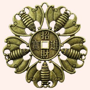 Китайская монета 5 летучих мышей 7,2 см