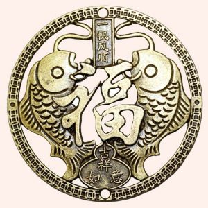 Китайская монета Два карпа 6 см Китайская монета Два карпа 6 см