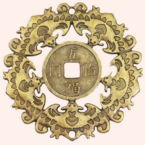 Китайская монета 5 летучих мышей 6,1 см