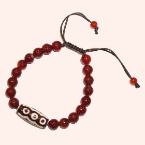 Браслет с бусиной Дзи 5 глаз Браслет с бусиной Дзи 5 глаз