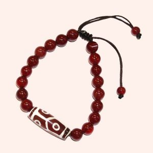 Браслет с бусиной Дзи 6 глаз Браслет с бусиной Дзи 6 глаз