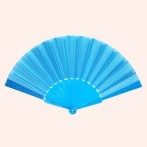Китайский веер для танца синий