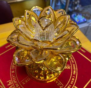 Хрустальный лотос 12 см прозрачный