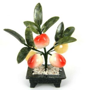 Дерево счастья 3 персика и монеты 17см Дерево счастья 3 персика и монеты 17см