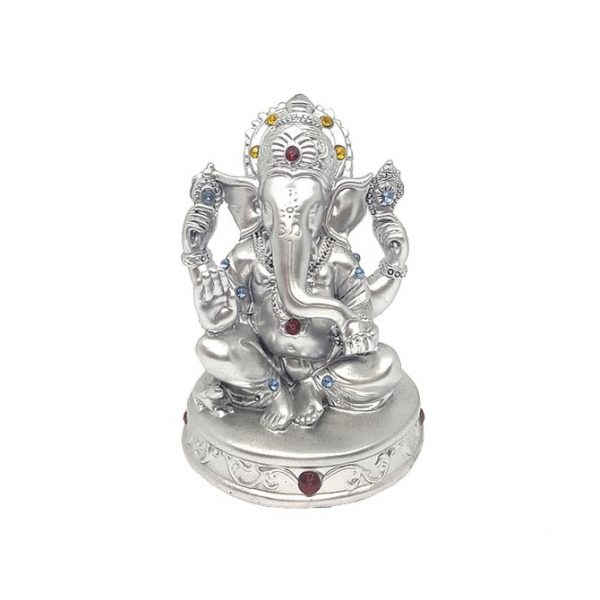 Серебряный Ганеша на подставке