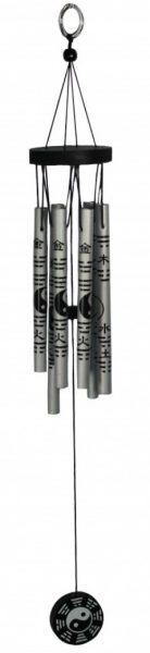 Музыка ветра инь янь 6 трубочек серебристый