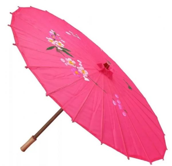 Китайский декоративный зонтик розовый