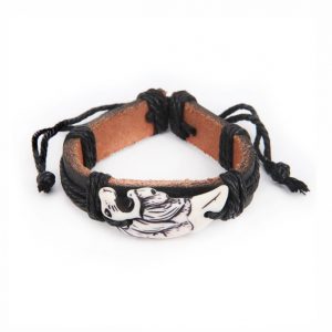 Кожаный браслет Белый лев Кожаный браслет Белый лев