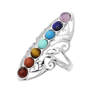 Кольцо 7 чакр с натуральными камнями Кольцо 7 чакр с натуральными камнями