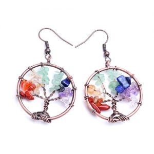 Серьги с натуральными камнями Дерево Жизни