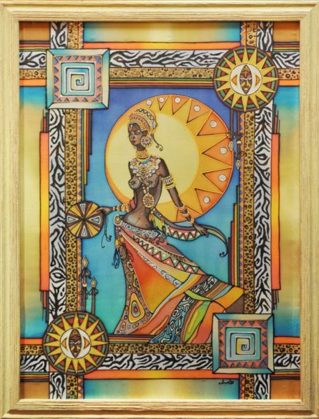 Батик картина Африканка