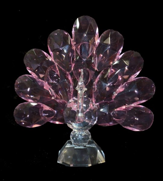 Хрустальный Павлин розовый