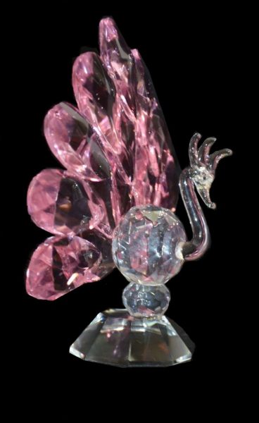 Хрустальный Павлин розовый