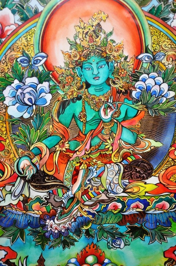 Батик — Зеленая Тара - фрагменты 1