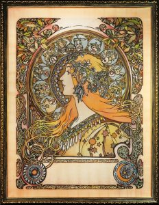 Батик копия работы Альфонса Мухи